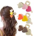 AWAYTR New Korea Heart Shape Acrylic Hair Claws Crab Large Pearl Claw Clips for Woman Girls Bath Barrette Lady Fashion Headdress. 