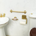 Doll Home Miniature Bathroom Simulation Set with Paper Towel Rack and Soap Rack 1/12 Scale. 