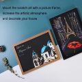 4PCS Postcard Night Scene Colorful Scratch Art Cool And Colorful Scratch Art With Bamboo Sticks,Landscape Architecture Clip Art. 
