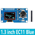 BS 0.96/1.3 inch White Blue oled display screen combined with EC11 rotary encoder module IIC interface for arduino. 