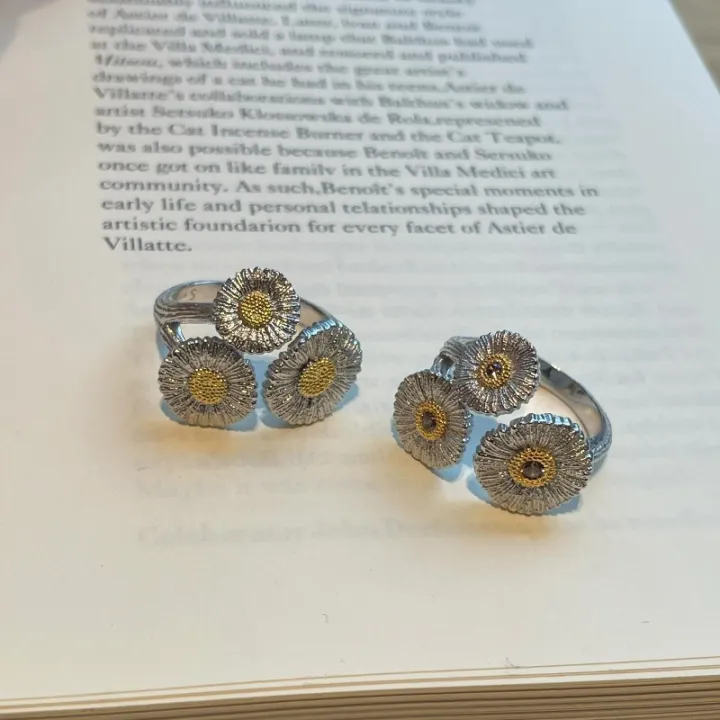 Light%20luxury%20retro%20brushed%20three%20daisy%20ring%20Couple%20style%20charm%20sun%20flower%20rings%20for%20women%20banquet%20jewelry%20gift%20-%20Image%205