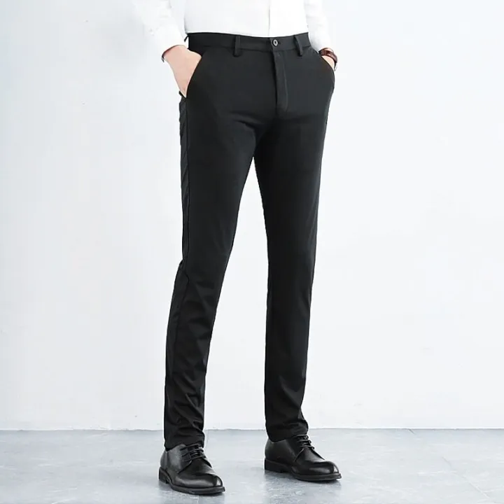 CEO%20Men's%20Formal%20Elastic%20Pants%20Office%20Wear%20Slim%20Fit%20Stretchable%20Flexible%20Business%20Casual%20Long%20Black%20Pant%20Seluar%20Slack%20Lelaki%20-%20Image%202