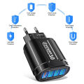 48W QC3.0 Quick Charger 4USB EU Standard Travel Portable 4 Port Fast Charging Suitable For Android iPhone  Other Devices. 