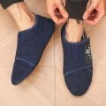 YRZL Men's Winter Cotton Shoes Slip-On Lightweight Indoor Warm Slippers Plush Bedroom Home Shoes Comfortable Loafers for Men. 