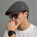 British Retro Beret Hat For Men Winter Thick Warm Woolen Newsboy Cap Fashion Outdoor Casual Cap.