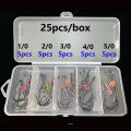 25pcs/Box Shrimp Back Hook Spring Live Shrimp Rigged Ready-Made Lure for Sea Bass and Rockfish Fishing, 1/0-5/0hook.