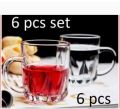 Glass Tea Mug Tea Cup Coffe Mug - 6pcs (210ml) N77m - Coffee Mug. 