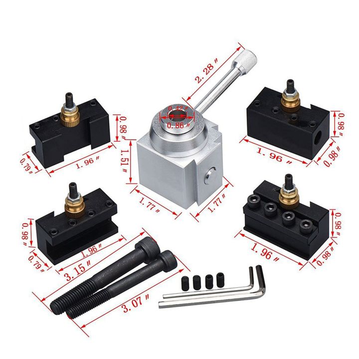 Lathe%20Tool%20Post%20Holder%20Set%20Aluminum%20Alloy%20Quick%20Change%20Mini%20Lathe%20Tool%20Post%20and%20Holder%20Kit%20Lathe%20Accessary%20-%20Image%202