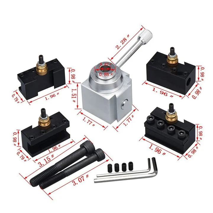 Lathe%20Tool%20Post%20Holder%20Set%20Aluminum%20Alloy%20Quick%20Change%20Mini%20Lathe%20Tool%20Post%20and%20Holder%20Kit%20Lathe%20Accessary%20-%20Image%202