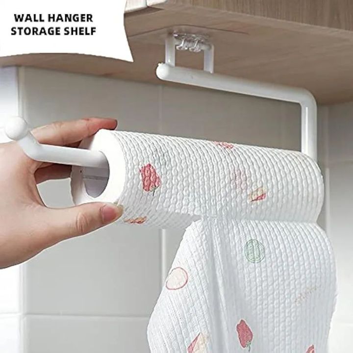 Toilet Paper Holder Kitchen Self-Adhesive Towel Holder Toilet Paper Holder Bathroom Accessories Cabinet Paper Roll Shelf Tissue Storage Hanger 1pcs Holder (Color : White 11 inches )