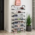 7-Layer Metal Reinforced Shoe Rack With 5 Pipes Per Layer Simple Shoe Rack Stand for Entryway, Living Room. 