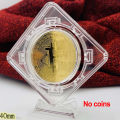 Commemorative Coin Protection Box Acrylic Coin Display Box Transparent Box 40mm Bare Coins For Rotating Bracket Storage. 
