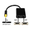 Digital SPDIF Optical Fiber Audio 1 to 2 Splitter Adapter Toslink Splitter SPDIF Optical Cable Hub 1 Input 2 Output for DVD. 