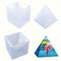 Extra Large Transparent Pyramid Silicone Candle Mold, 1 Pyramid Silicone Mold + 1 Plastic Frame, Flash Resin Mold for Pyramid Cube Candle Mold, Epoxy Resin High Quality Silicone Mold, Perfect for Home, Wedding and Party Decoration!. 