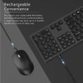 German Imported Rechargeable Wireless Keyboard Mouse Combo, seenda Ultra Quiet Full-Sized Cordless Keyboard and Mouse Set with 3 Level DPI and Long Battery Life for Windows Laptop Computer - Space Gray. 