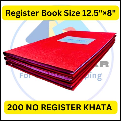 200 Pages Premium Quality Register Book Made with 61 GSM Paper and Cloth Binding