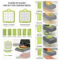 Best Quality 14 in 1 Multifunctional Vegetable Onion Chopper Dicer Slicer, Kitchen Mandoline Food Chopper Cutter Slicer with 8 Blades, Carrot and Garlic Chopper with Container. 
