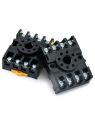 DIN Rail Mounted 8 Round Pins Relay Holder Socket 8 Pin Reay Base 2-M4X20 for MK2P-I AH2-Y For Omron Finder 8 pin Relay Temperature and Timers.