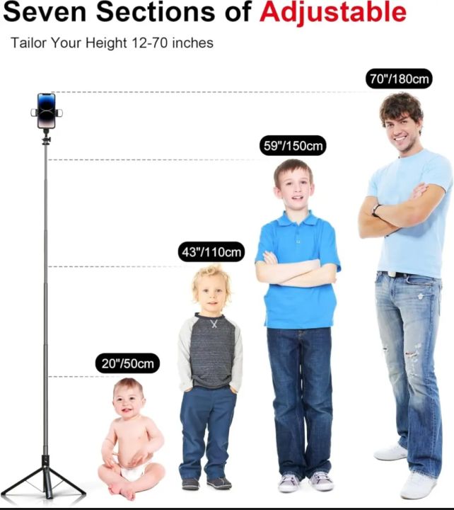 Premium%206.6%20Feet%20Wireless%20Selfie%20Stick%20Tripod%20Stand%20-%20Bluetooth%20Remote,%20Foldable%20Design%20-%20Ideal%20for%20Live%20Streaming,%20Vlogging%20&%20Tik%20Tok%20-%20Image%207