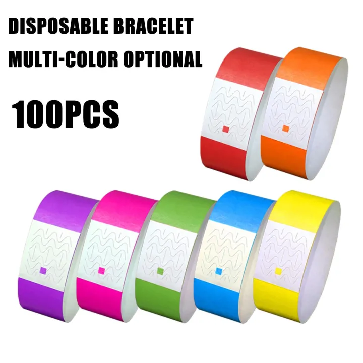 100Pcs Waterproof Wrist Strap For Events Party Paper Bracelet ...