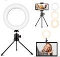 SELFIE RING LIGHT WITH STAND FOR LAPTOP 3 COLOR MODES 360 ADJUSTABLE USB POWERED 10 LEVELS BRIGHTNESS 6.3 INCH RING LIGHT MODEL M16 COLOR TEMPERATURE 2700-7000K DC 5V GERTONG 6 SELFIE RING LIGHT. 