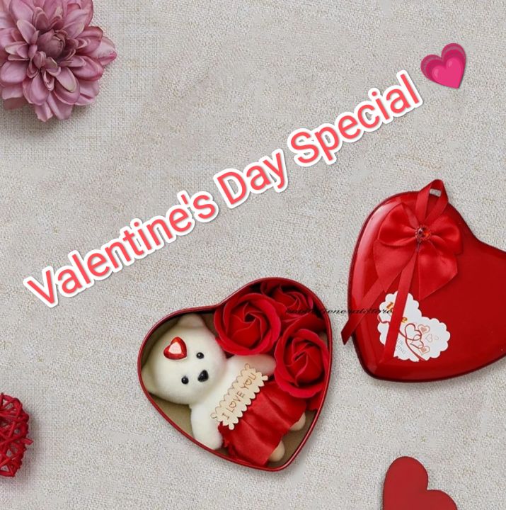 Rose Gift Red Box With Teddy And Rose Valentine Day Gifts | Daraz.com.np