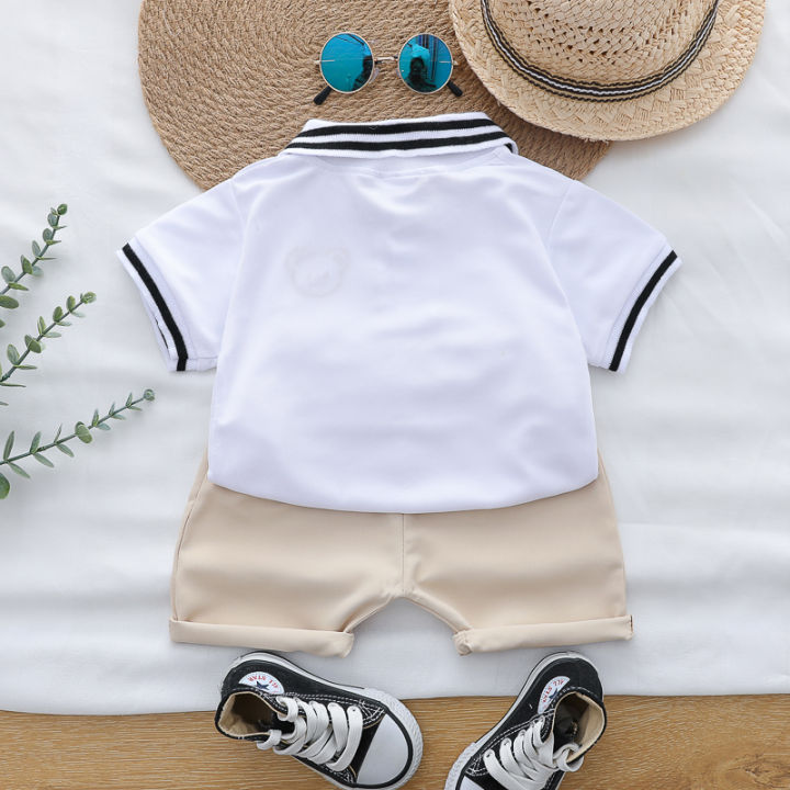 Summer%20Cartoon%20Bear%20Embroidered%20POLO%20Shirt%20And%20Shorts%20Set%20for%20Babies%20And%20Toddlers%20Boys%20Comfortable%20Breathable%20Cotton%20Outfit%20-%20Image%202