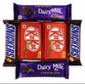 Combo Pack Chocolate Dairy Milk 40g (2 pcs), Kit Kat 38.5g (2 pcs), and Snickers 51g (2 pcs). 