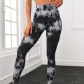 Seamless Tie-Dye Yoga Pants High Waist Peach Booty Leggings for Women - Print Workout Tights Butt Lifting Fitness Cross-Border.
