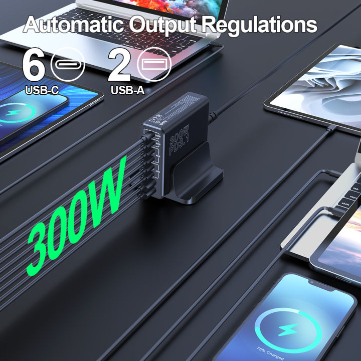 Ubigbuy%20300W%20USB%20C%20Fast%20Charger%20Multi%20Port%20GaN%20140W%20PD%203.1%20Charging%20Station%20PPS%20100W%2045W%20for%20MacBook%20Pro%20M2%20iPhone%2015%2014%20Galaxy%20-%20Image%203