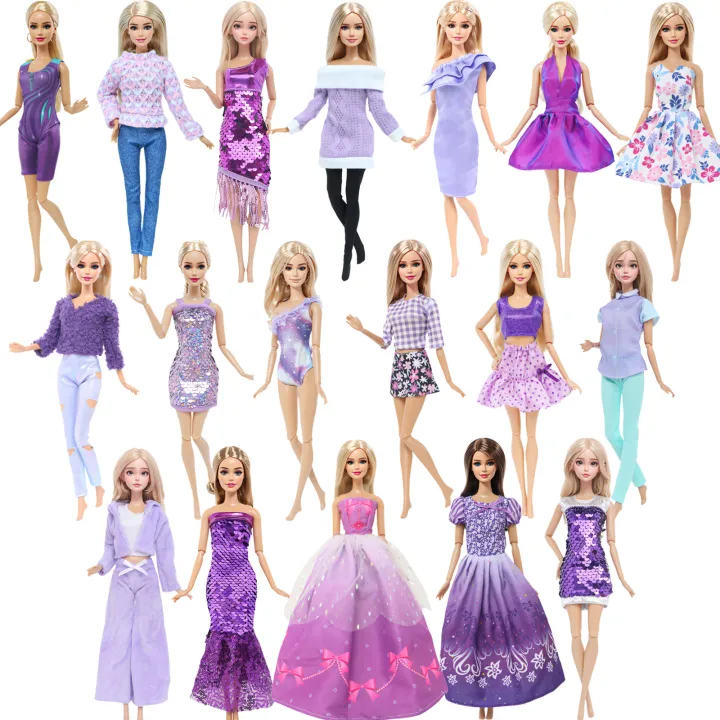 Purple%20Color%20Series%20Doll%20Outfit%2011.8%20Inch%20Doll%20Princess%20Party%20Gown%20Tops%20Pants%20Sweater%2030%20cm%20Doll%20Accessories%20Set%20Girls'%20for%20-%20Image%202