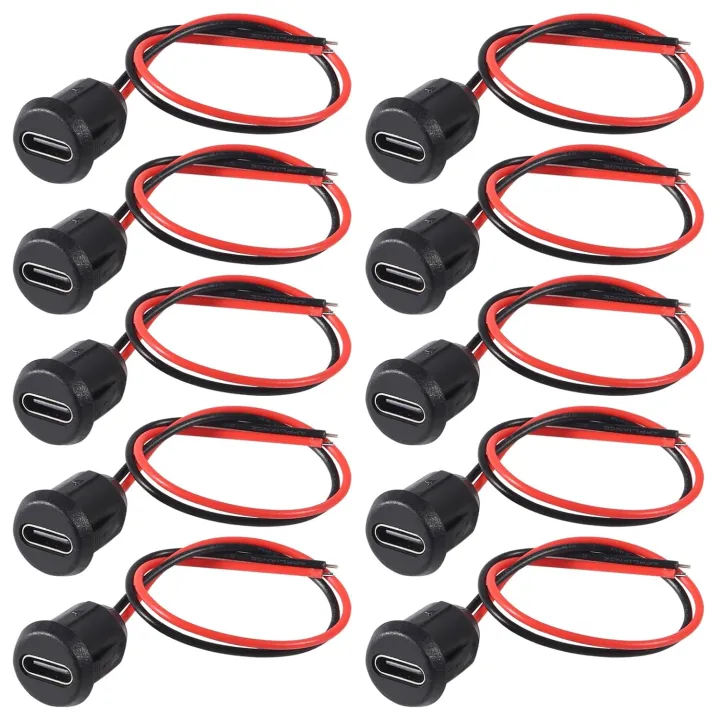 10pcs%20Type-C%20Female%202P%20Direct%20Crimp%20USB%20Female%20Chassis%20C%20Connector%20Jack%20Female%20Charging%20Port%20Waterproof%20with%20Card%20Buckle%20-%20Image%206