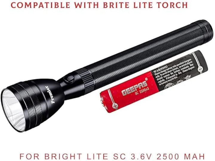 Geepas:%202500mah%203.6v%20Size-3sc%20Cell%20Nicd%20Rechargeable%20Battery%20With%20Button%20Top%0AGeepas%20Torch%20Light%20Battery%20Cell%203.6V%203SC%202500mAh%20-%20Image%202