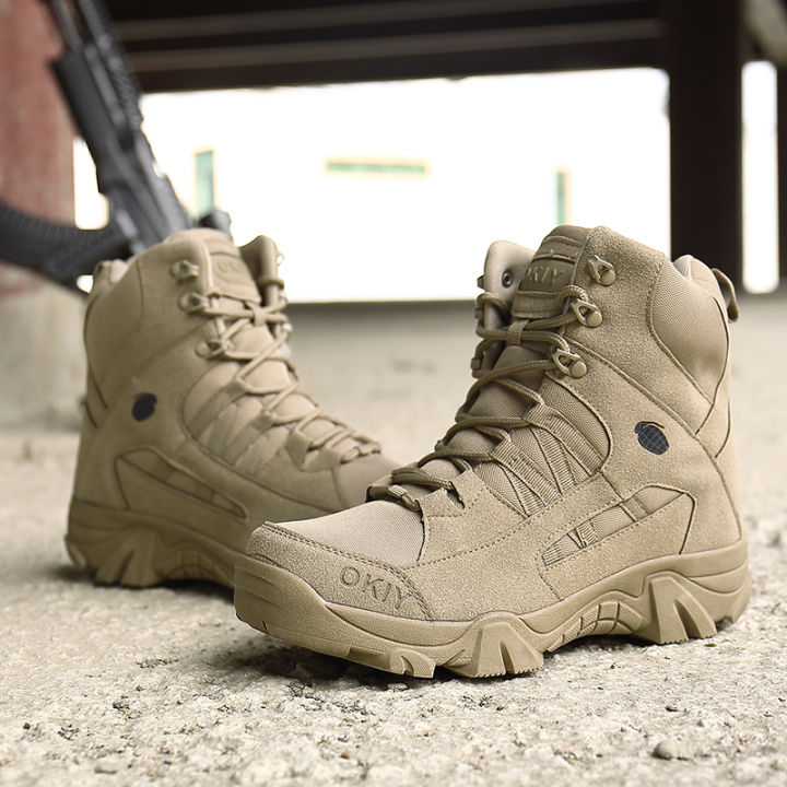 2025 Fashion Men's Desert Combat Boots Outdoor Leather Hiking Shoes Men Hunting Work Safty Boots Men's Short Boots ankle boots