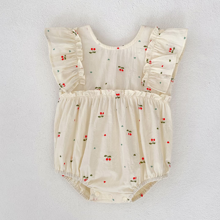 Baby%20Summer%20Cherry%20Print%20Jumpsuit%20Short%20Sleeve%20Triangle%20Jumpsuit%20Girl%20Baby%20Sweet%20Cute%20Jumpsuit%20with%20Bow%20for%20Summer%20Toddlers%20Baby%20-%20Image%207