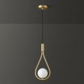 Copper Indoor LED Pendant Lamps with 7w G9 Light Bulb for Bedroom LED Chandelier Lights Fixtures Hanging Lighting for Corridor. 