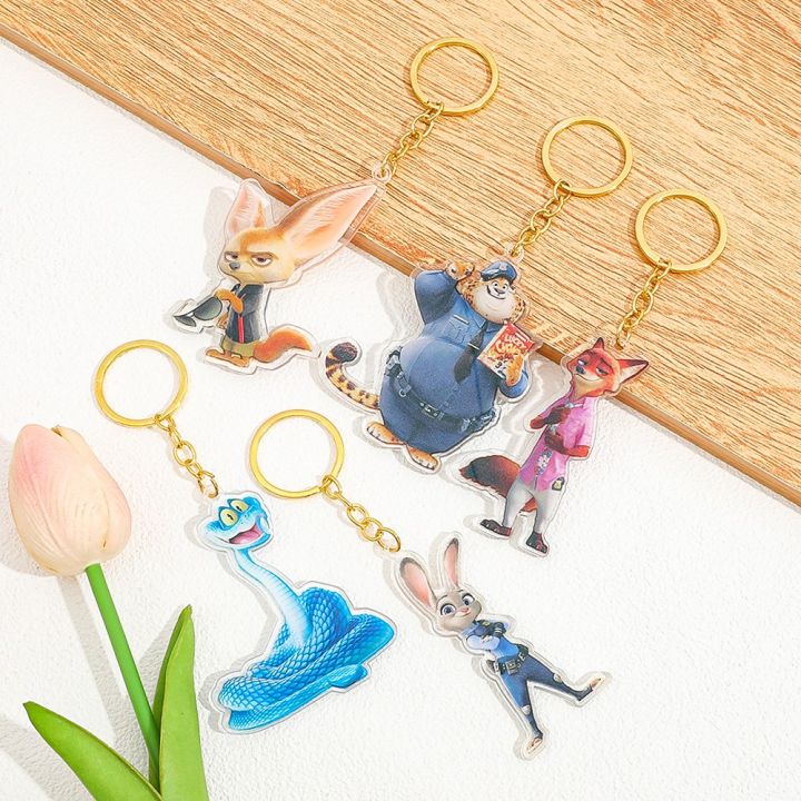 Zootopia Rabbit Keychain 1PC/5PCS Keychains featuring cartoon characters like Judy and Nick from ...