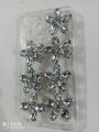 iphone 12 pro back phone cover with silver rhinestones. 