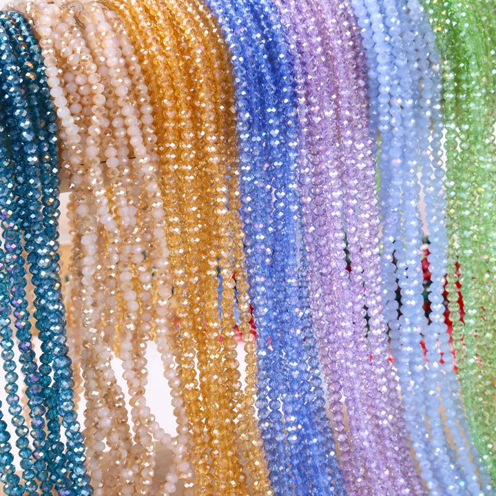 10 Strands 4mm Crystal Rondel Coating colors Faceted Glass Beads For