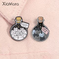 Cartoon Cat Happiness Potion Enamel Pin Cat Enthusiasts Metal Brooch Lapel Backpack Badge Funny Jewelry  For Kids Friends. 