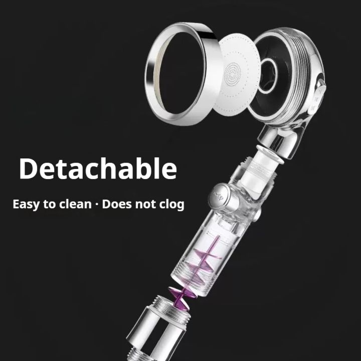 1Pc%203%20Modes%20Turbocharged%20Shower%20Head%20Adjustable%20High%20Pressure%20Water%20Saving%20Handheld%20Showerhead%20Massage%20Filter%20Rainfall%20Nozzle%20-%20Image%204