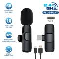 K8/K9 Wireless Collar Mic Wireless MIC Type C/Android/USB/AUX 3.5mm Mic K8/K9 Wireless Single/Double Microphone For Interview, Vlogging , Podcast. 