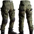 RU Camo  Sets Men Outdoor Breathable Long Sleeve T Shirts+Multi-pocket Straight Cargo Pant 2Pcs Suit Training Combat Set. 