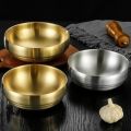 Heat Insulated Stainless Steel Bowl Mixing Bowl Double Layer Rice Bowls Metal Ice Cream Soup Bowls for Kitchen Flatware. 