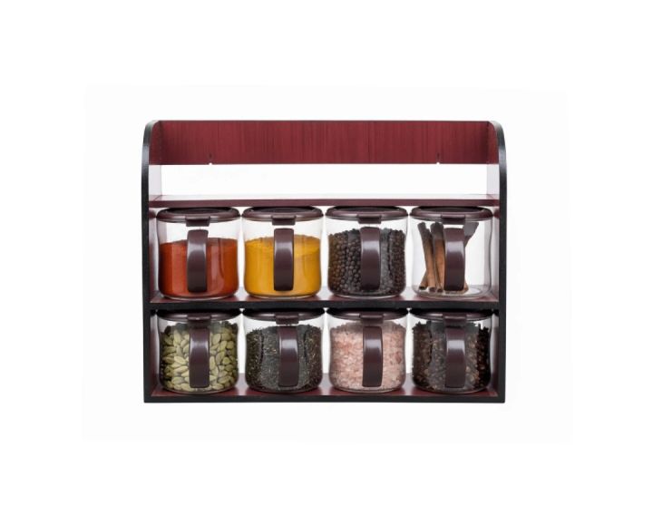 "Premium%20Wooden%20Spice%20Rack%20Organizer%20&%20Masala%20Rack%20Set%20with%20Jars%20%20Wall%20Mountable%20Spice%20Rack%20and%20Masala%20Boxes%20for%20Kitchen%20%20Wood%20"%20-%20Image%207