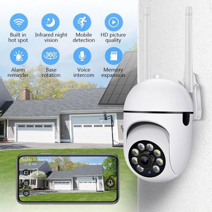 Security%20Camera%201080P%20HD%20Camera%20355%C2%B0%20Surveillance%20Camera%20Night%20Vision%20Motion%20Detection%20Siren%20WiFi%20Remote%20Two-Way%20Audio%20Waterproo%20-%20Image%202