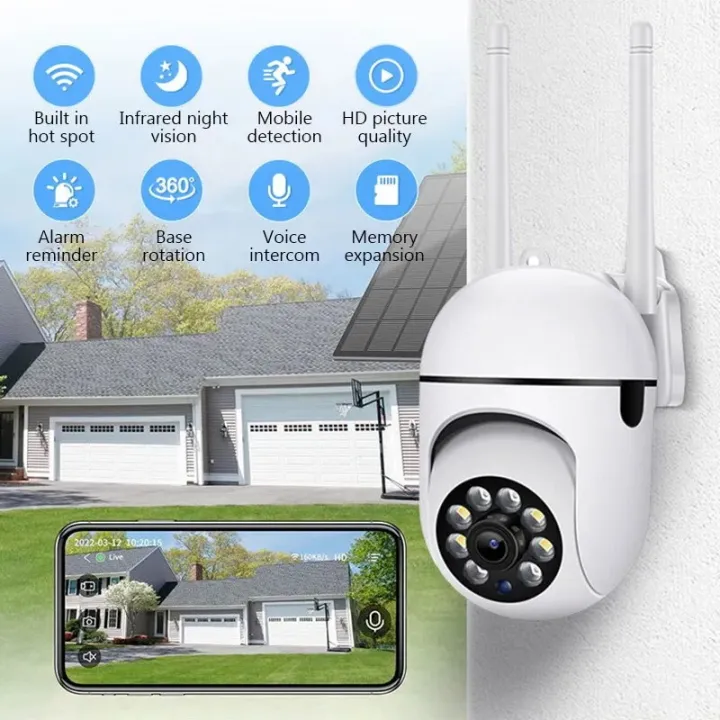 Security%20Camera%201080P%20HD%20Camera%20355%C2%B0%20Surveillance%20Camera%20Night%20Vision%20Motion%20Detection%20Siren%20WiFi%20Remote%20Two-Way%20Audio%20Waterproo%20-%20Image%202