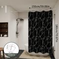 Bathroom Shower Curtain Waterproof Bathtub Bathing Curtains Easy Clean and Wipe PEVA Shower Curtains Marble Curtain with Hooks.