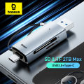 Baseus Card Reader USB C & USB3.0 to SD Micro SD TF Memory Card Device 104MB/s 2TB Smart Cardreader for Laptop Accessories. 