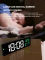 9“ Digital Wall Clock Large LED Screen Temperature Humidity Display Electronic Alarm Clock Home Decoration 12/24H Table Clock. 